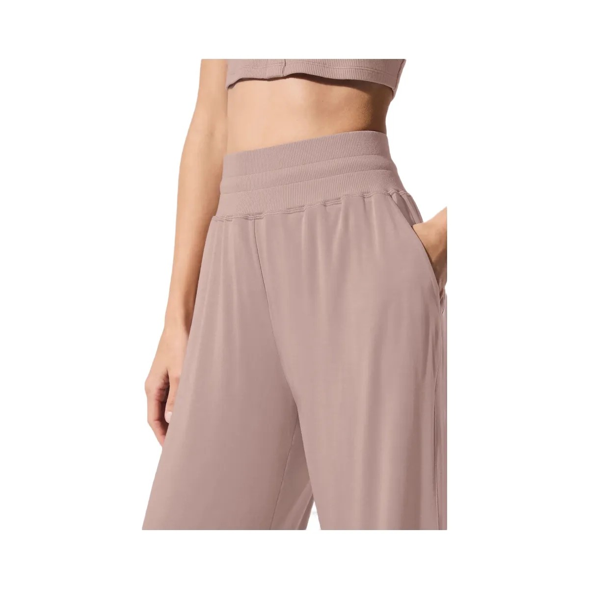 Alo Women's Semi-Sheer Delicate Lounge Flare Pant - Taupe - HypeFly India View 2