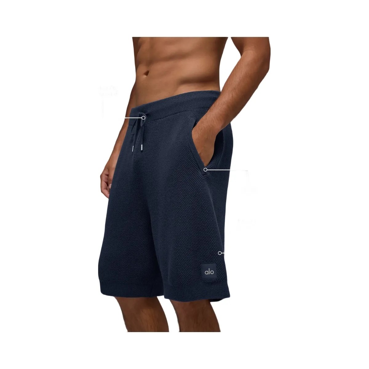 Alo Men's 7" Sports Club Sweater Knit Short - Navy - HypeFly India View 2
