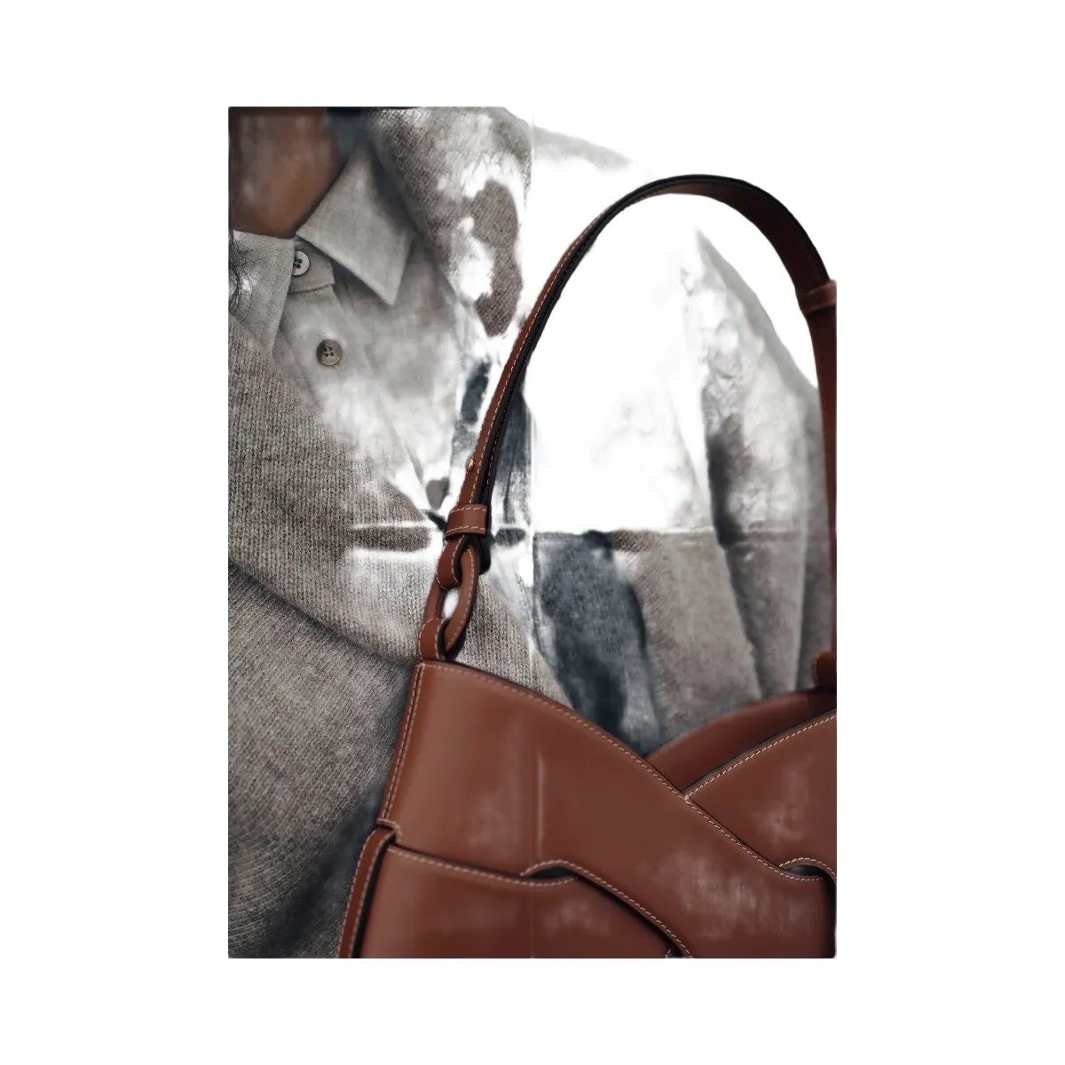 Polene Nodde Hobo Smooth Cognac - HypeFly India View 5
