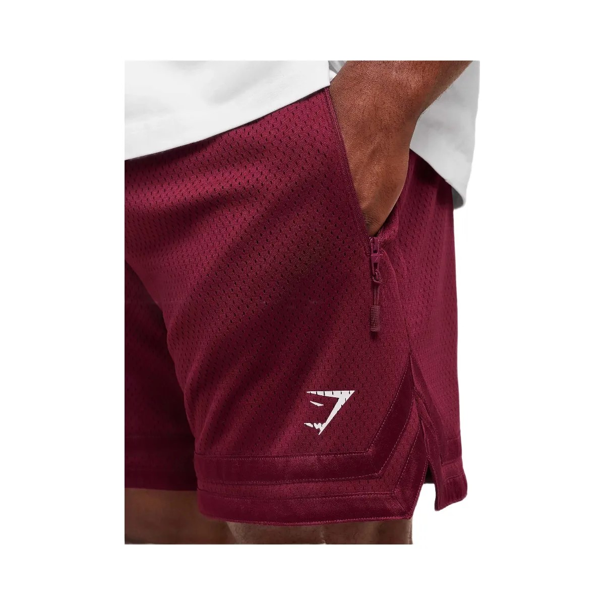 Gymshark Campus Mesh Shorts - Rich Maroon - HypeFly India View 5