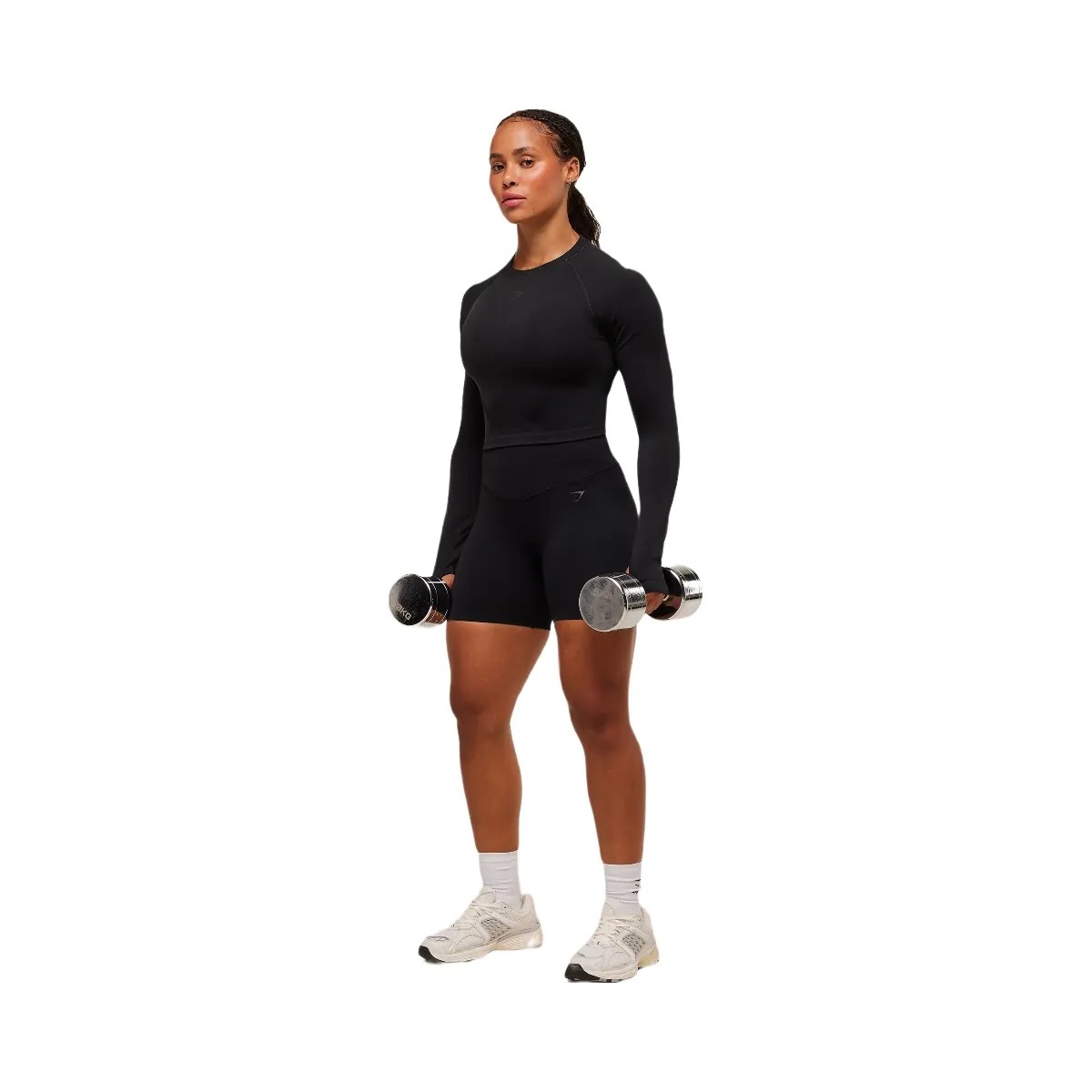 Gymshark Activate Long Sleeve Crop Top - Black - HypeFly India View 4
