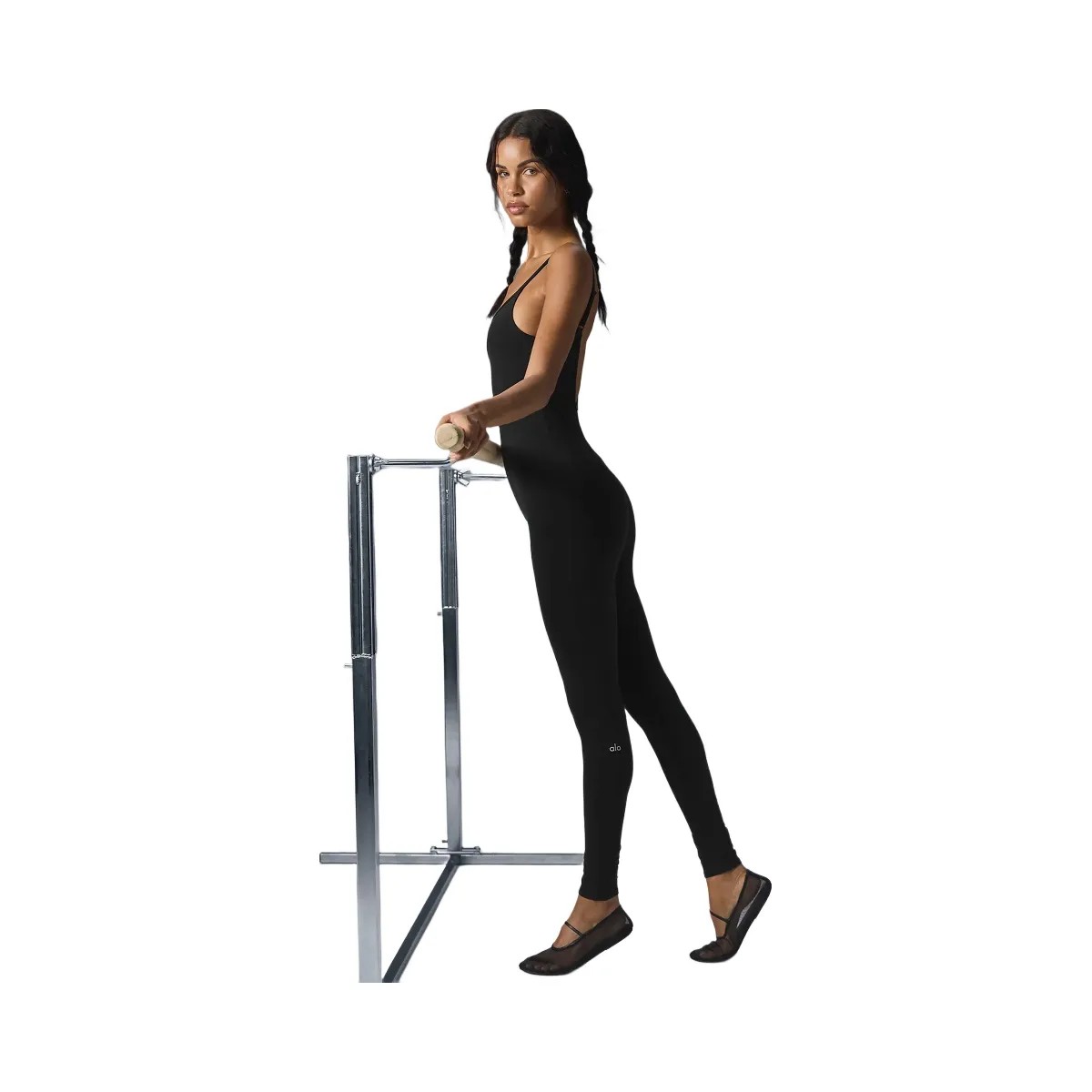 Alo Women's Airbrush One And Done Onesie - Black - HypeFly India View 3