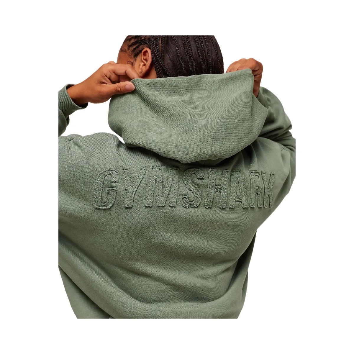 Gymshark Power Washed Oversized Hoodie - Unit Green/Acid Wash Small Ball - HypeFly India View 2