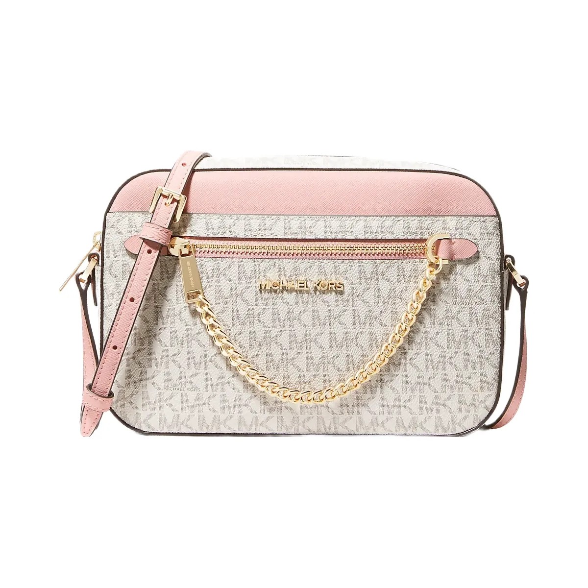 Michael Kors Jet Set Large Logo Crossbody Bag Pwd Blsh Mlt - HypeFly India View 1