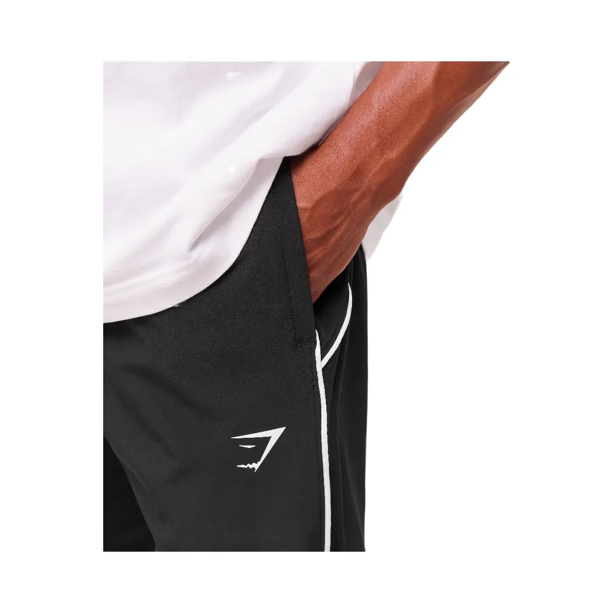 Gymshark Arrival Woven Block Joggers - Black - HypeFly India View 3