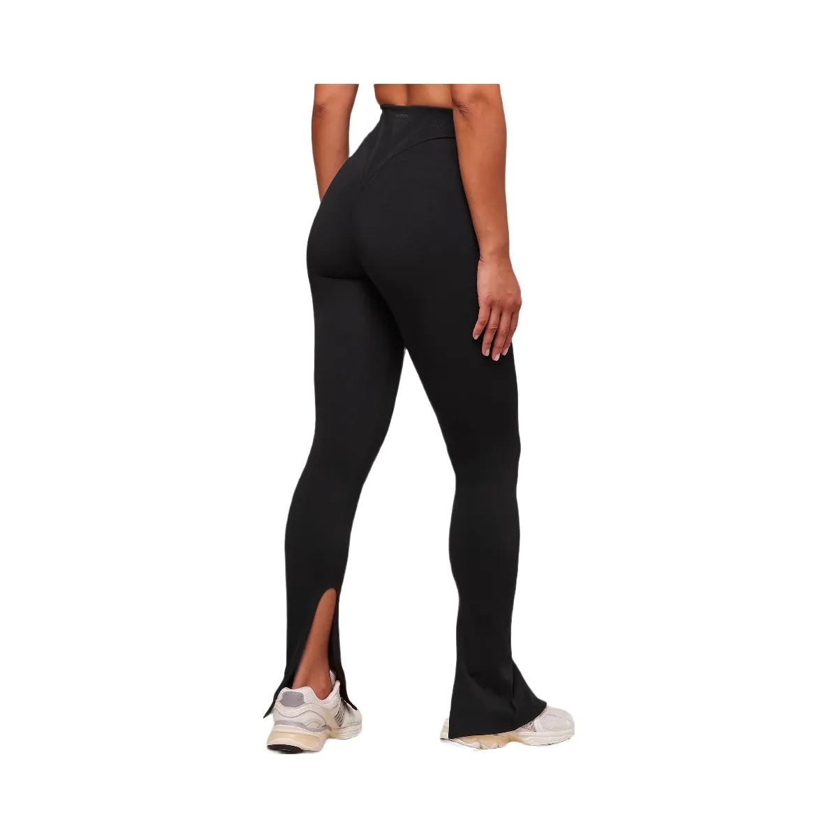 Gymshark everywear Warp Knit Flare Leggings - Black - HypeFly India View 3