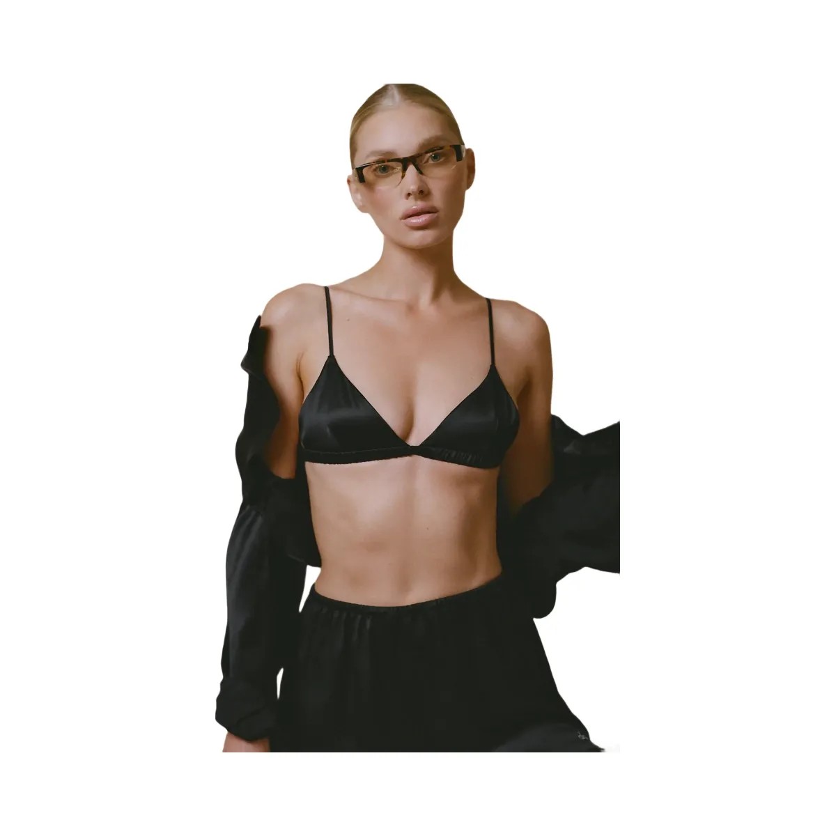 Alo Women's Silk Luminous Bra - Black - HypeFly India View 5