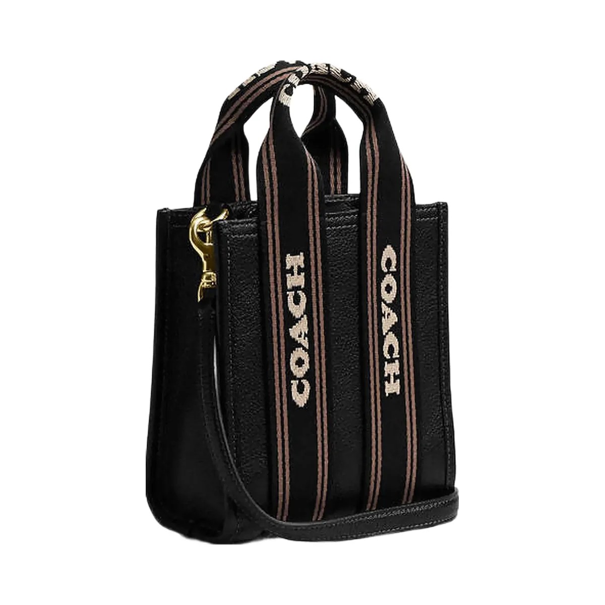 Coach Smith Mini Tote Bag Pebbled Leather-Gold-Black Multi - HypeFly India View 2