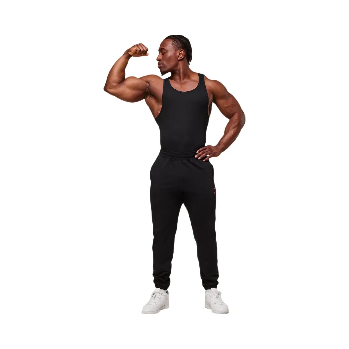 Gymshark Prime Joggers - Black/Vivid Red - HypeFly India View 6