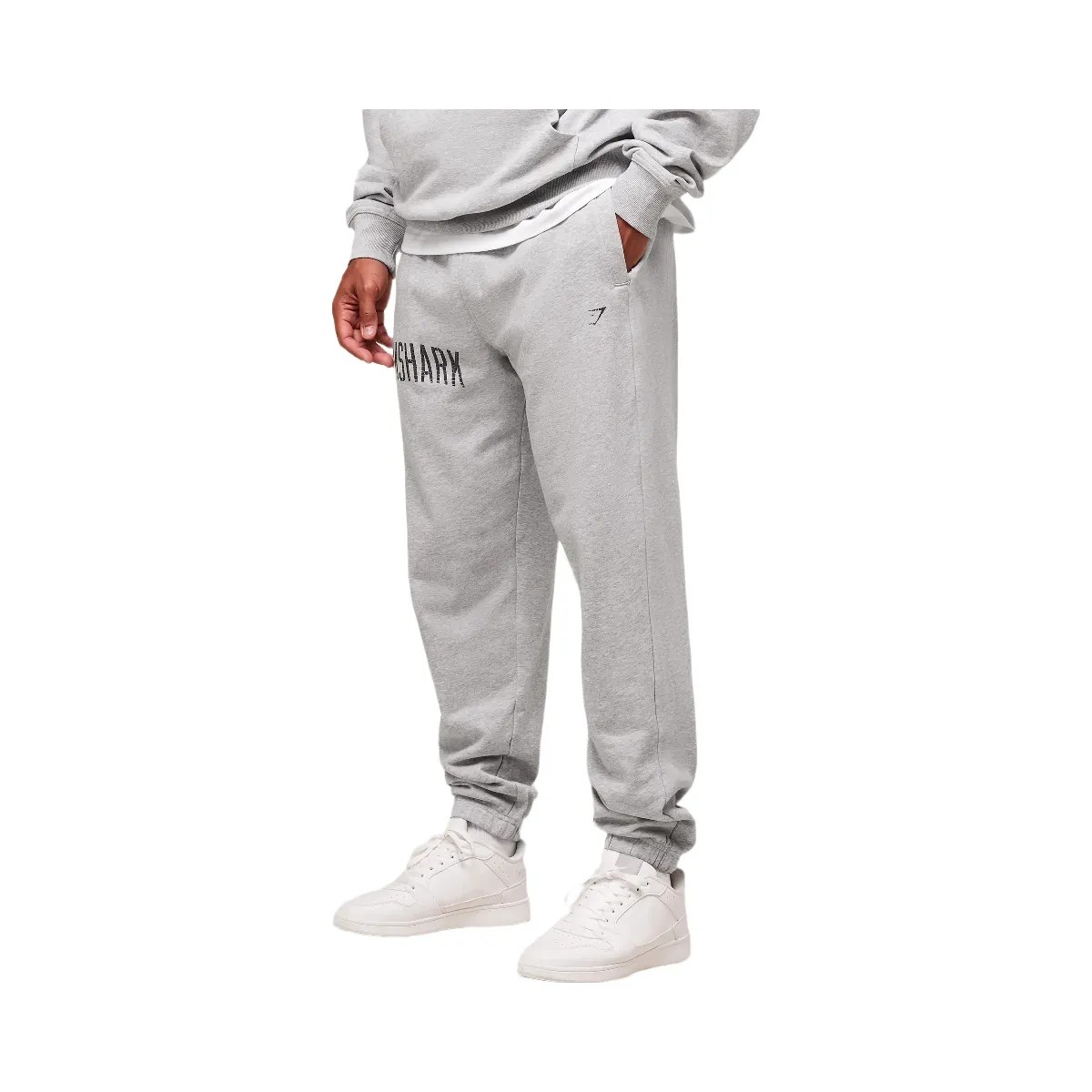 Gymshark Worn Graphic Jogger - Light Grey Core Marl - HypeFly India View 3