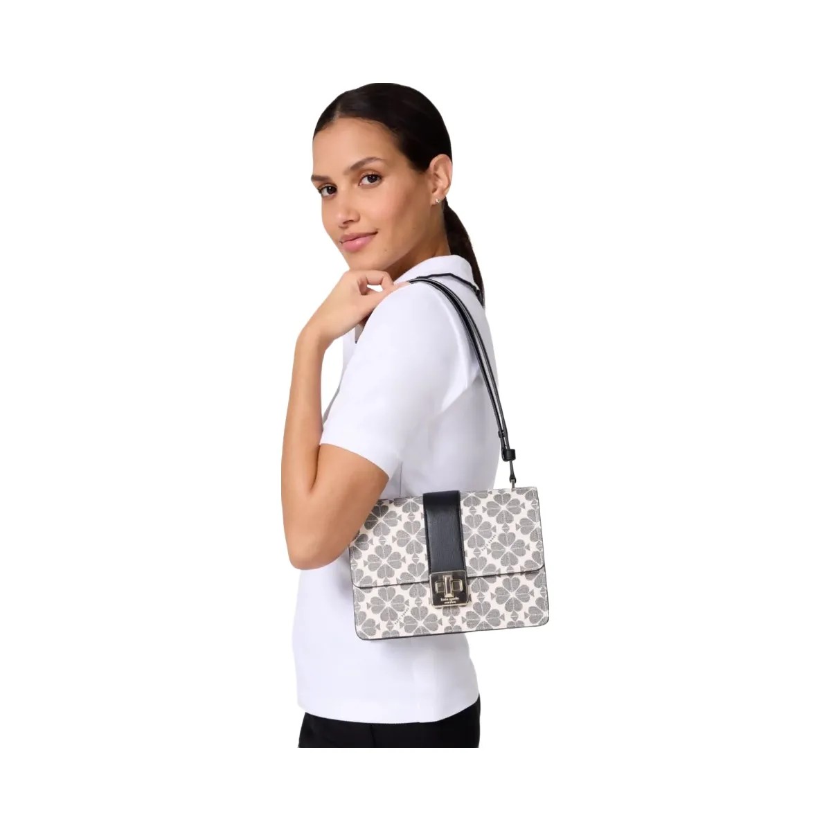 Kate Spade Flower Small Flap Shoulder Bag Black Multi - HypeFly India View 2