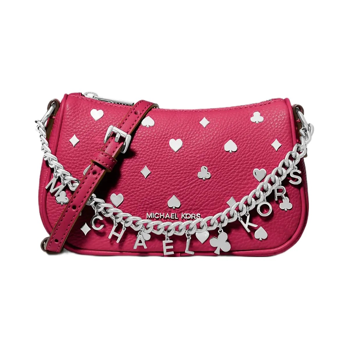 Michael Kors Carmela Small Embellished Convertible Crossbody Bag Dk Raspberry - HypeFly India View 1