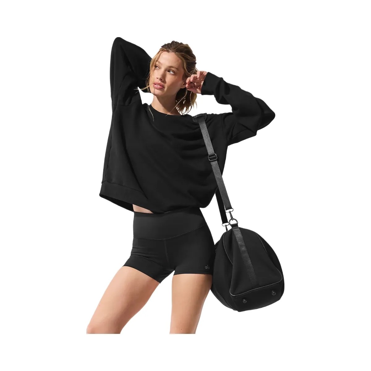 Alo Women's Chill Crew Neck Pullover - Black - HypeFly India View 1