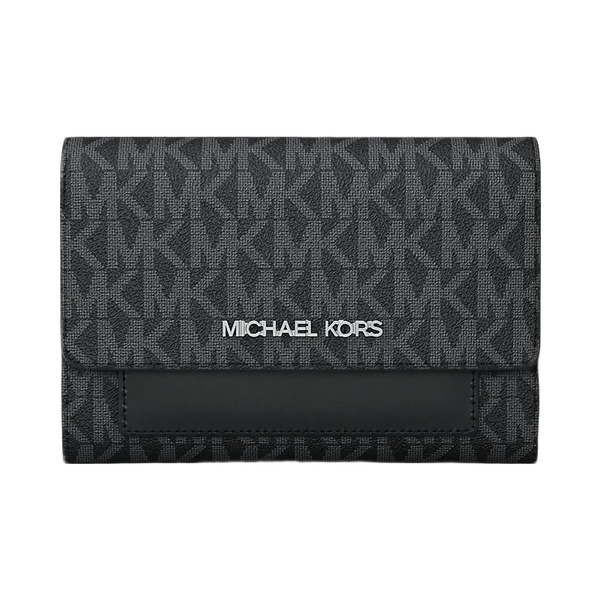 Michael Kors Jet Set Medium Signature Logo 2-in-1 Wallet Black - HypeFly India View 1