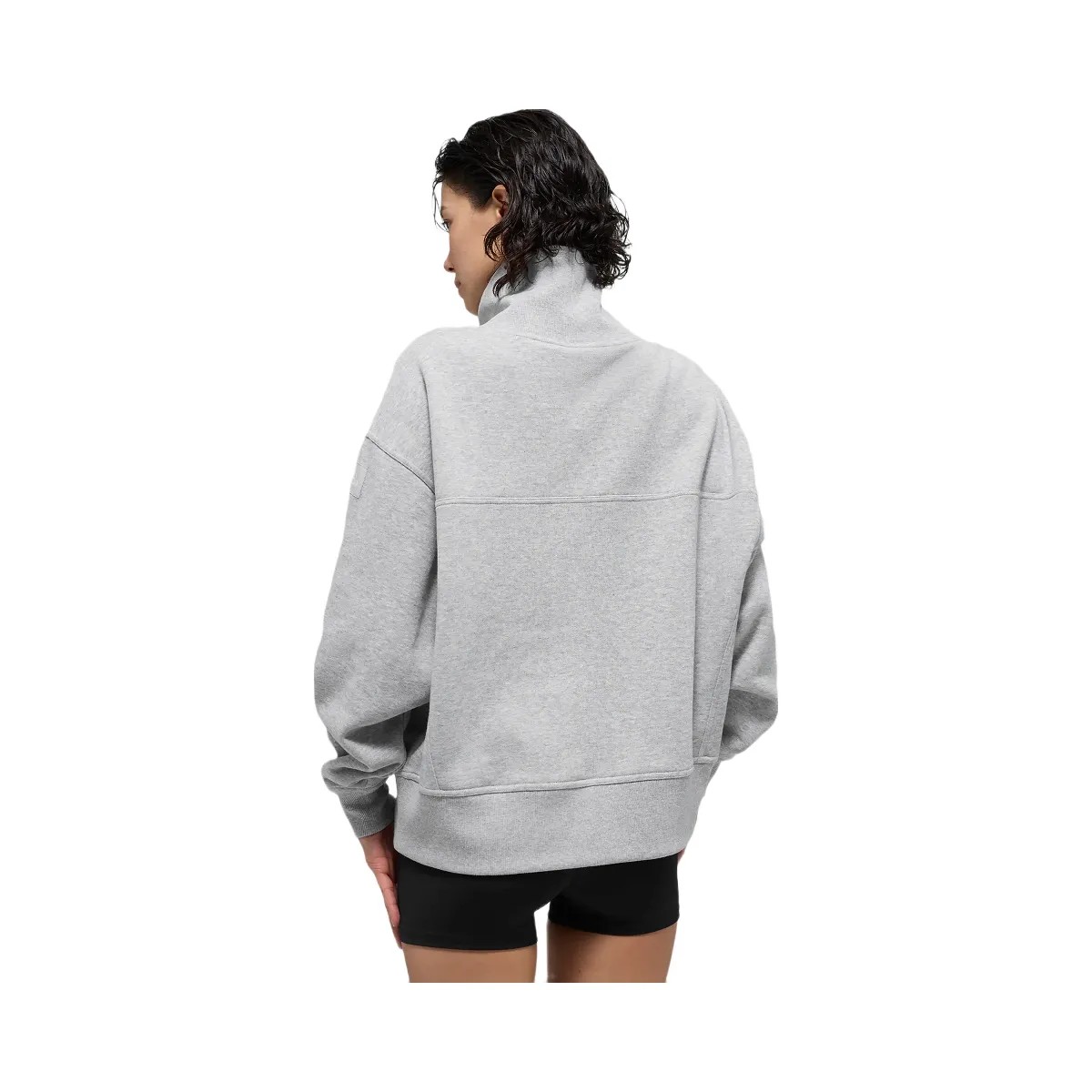 Alo Women's Hazy Mock Neck Pullover - Athletic Heather Grey - HypeFly India View 3
