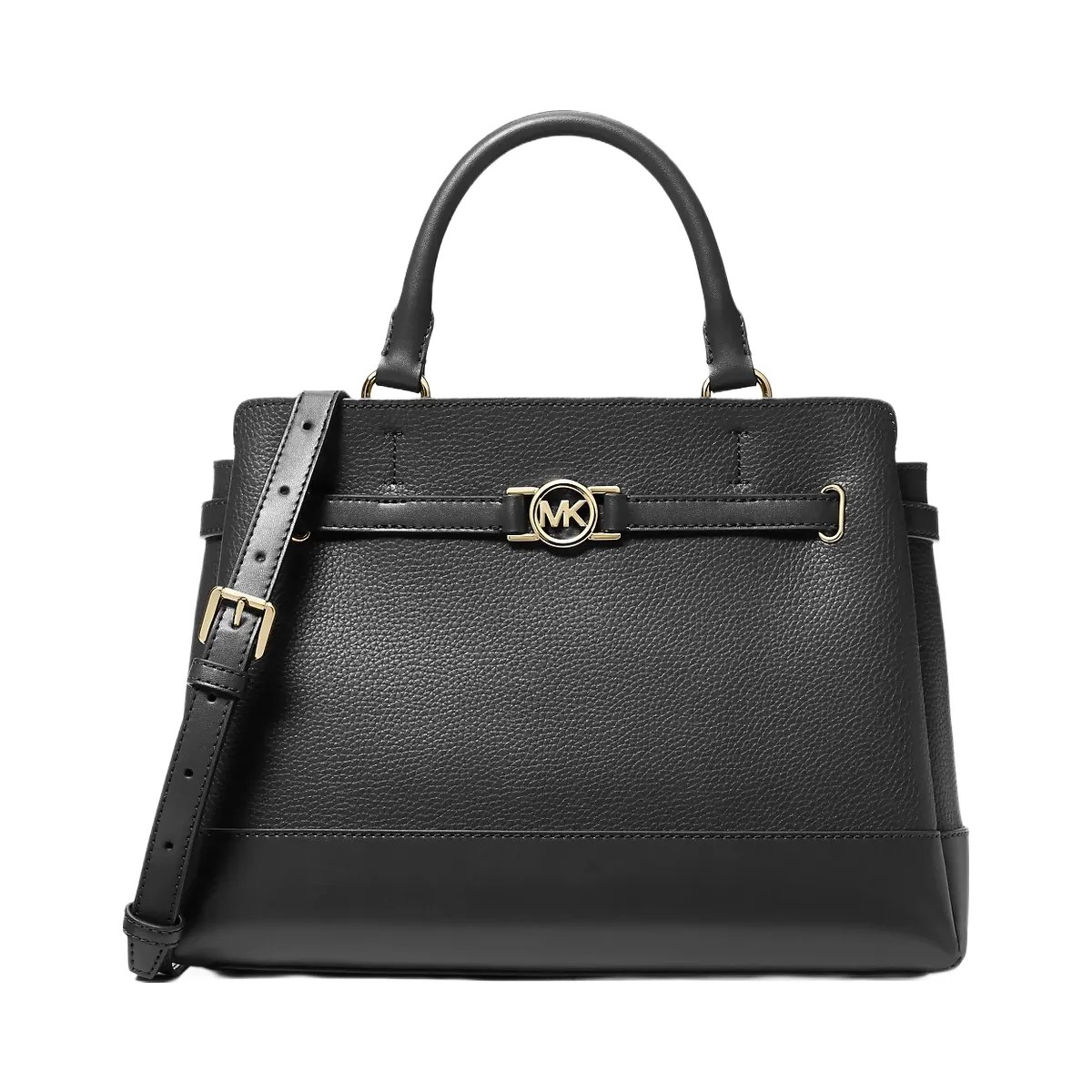 Michael Kors Reed Large Pebbled Leather Satchel Black - HypeFly India View 1