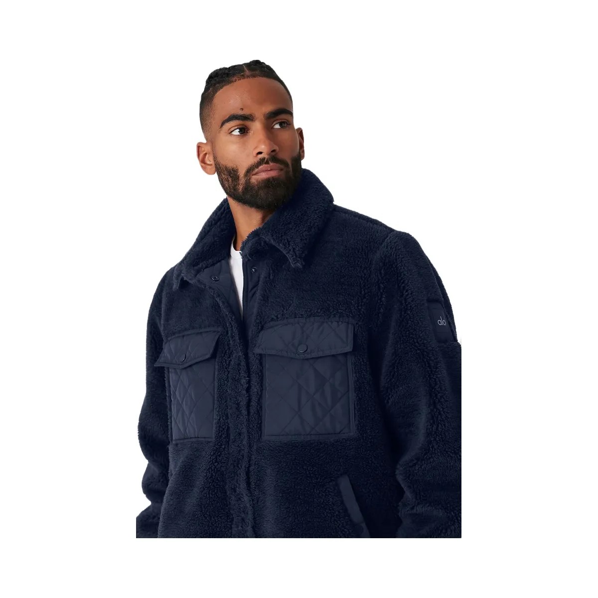 Alo Men's Sherpa Edge Shacket - Navy - HypeFly India View 2