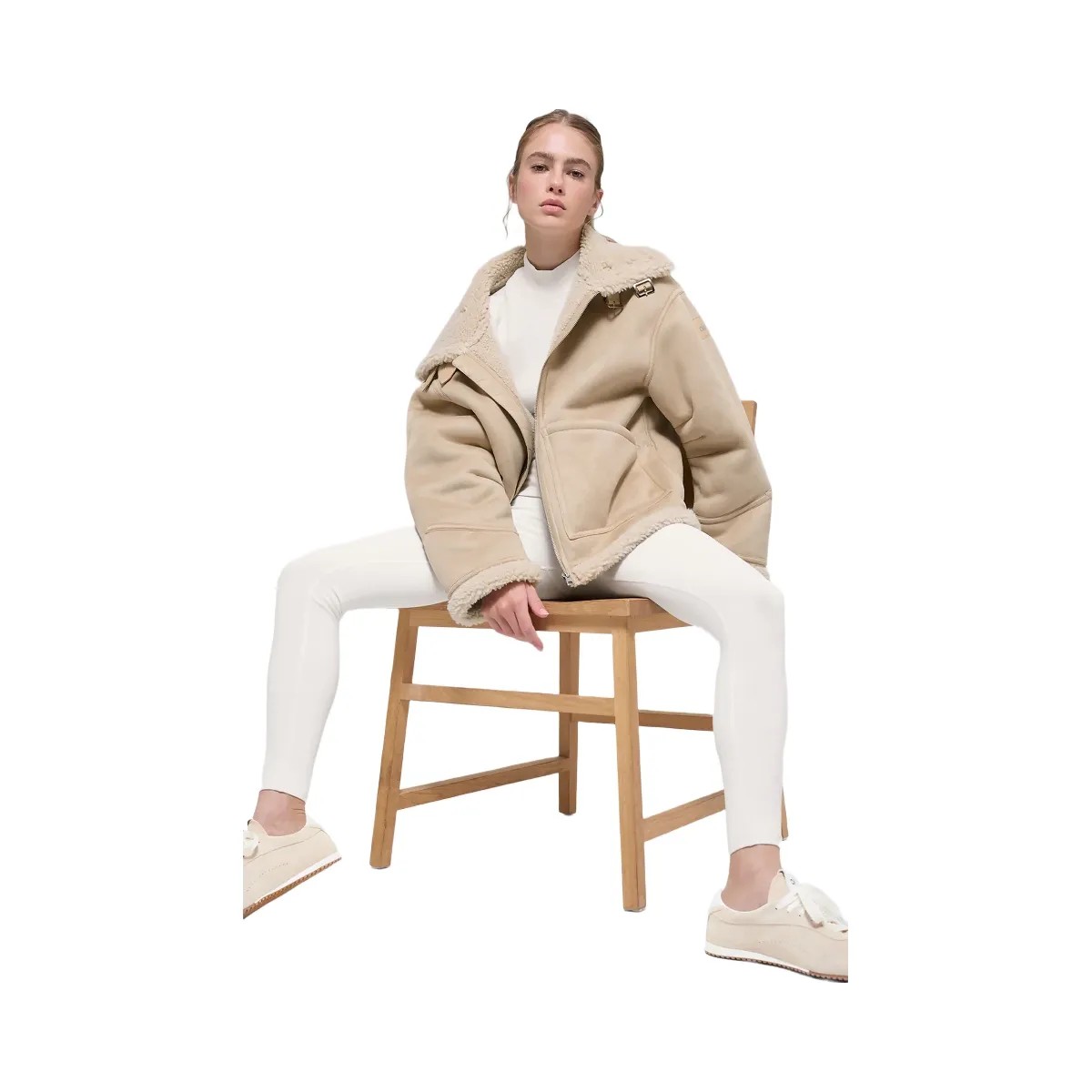 Alo Women's Faux Shearling Grand Jacket - Woodland Tan - HypeFly India View 5