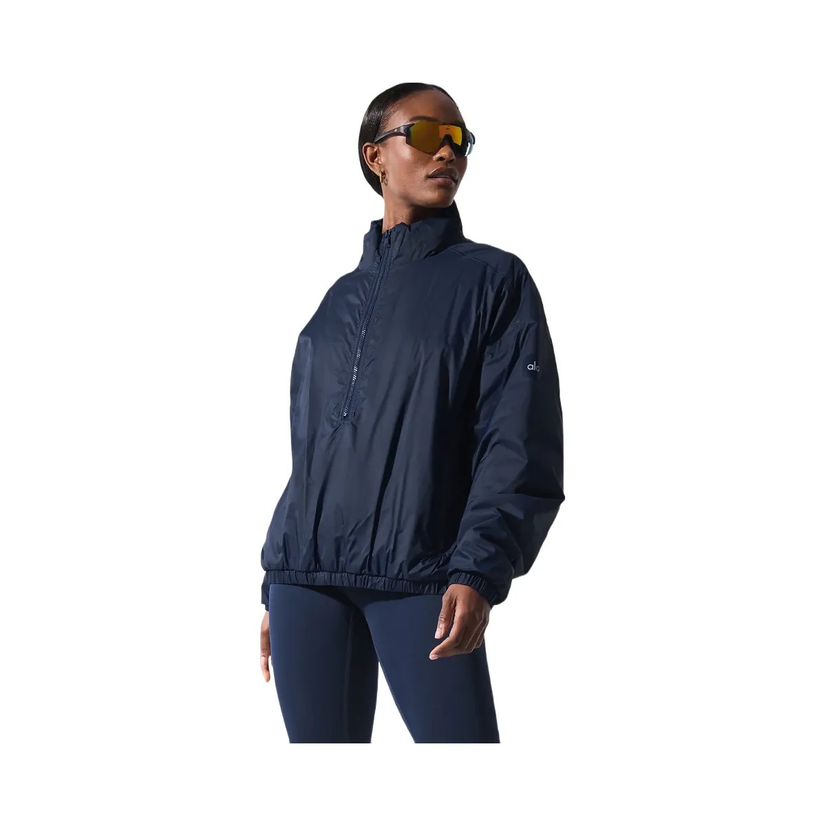 Alo Women's Latitude Light Weight 1/2 Zip Pullover Jacket - Navy - HypeFly India View 1