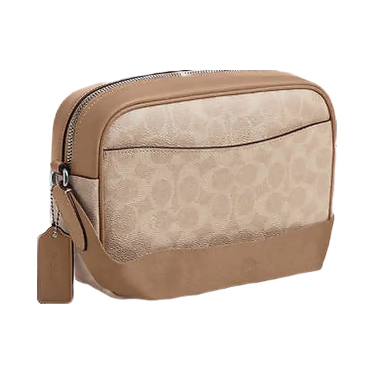 Coach Jamie Camera Bag In Signature Canvas With Stripe Signature Canvas-Silver-Sand-Taupe - HypeFly India View 4
