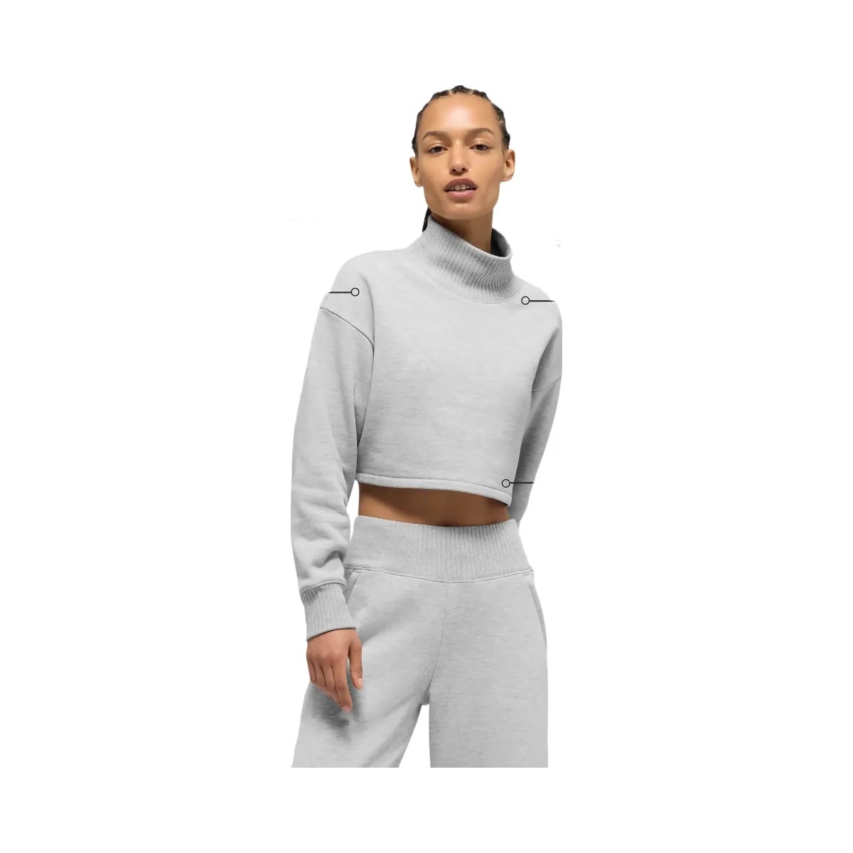 Alo Women's Cropped Serenity Coverup - Athletic Heather Grey - HypeFly India View 1