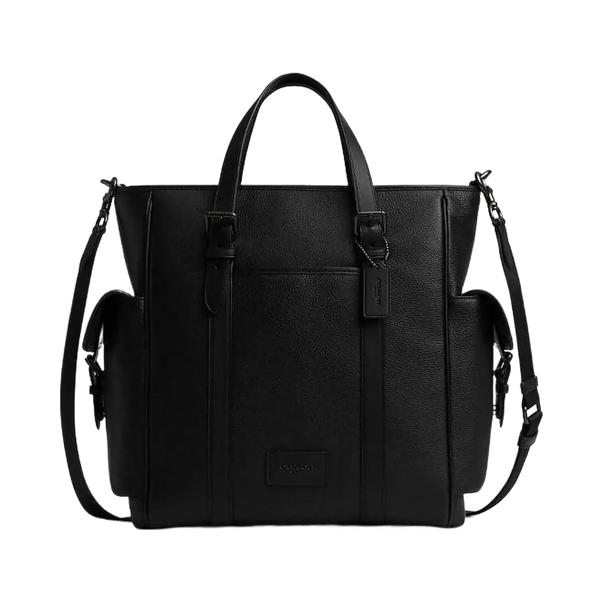 Coach Sprint Tote Pebbled Leather-Black Copper Finish-Black-Black - HypeFly India View 1