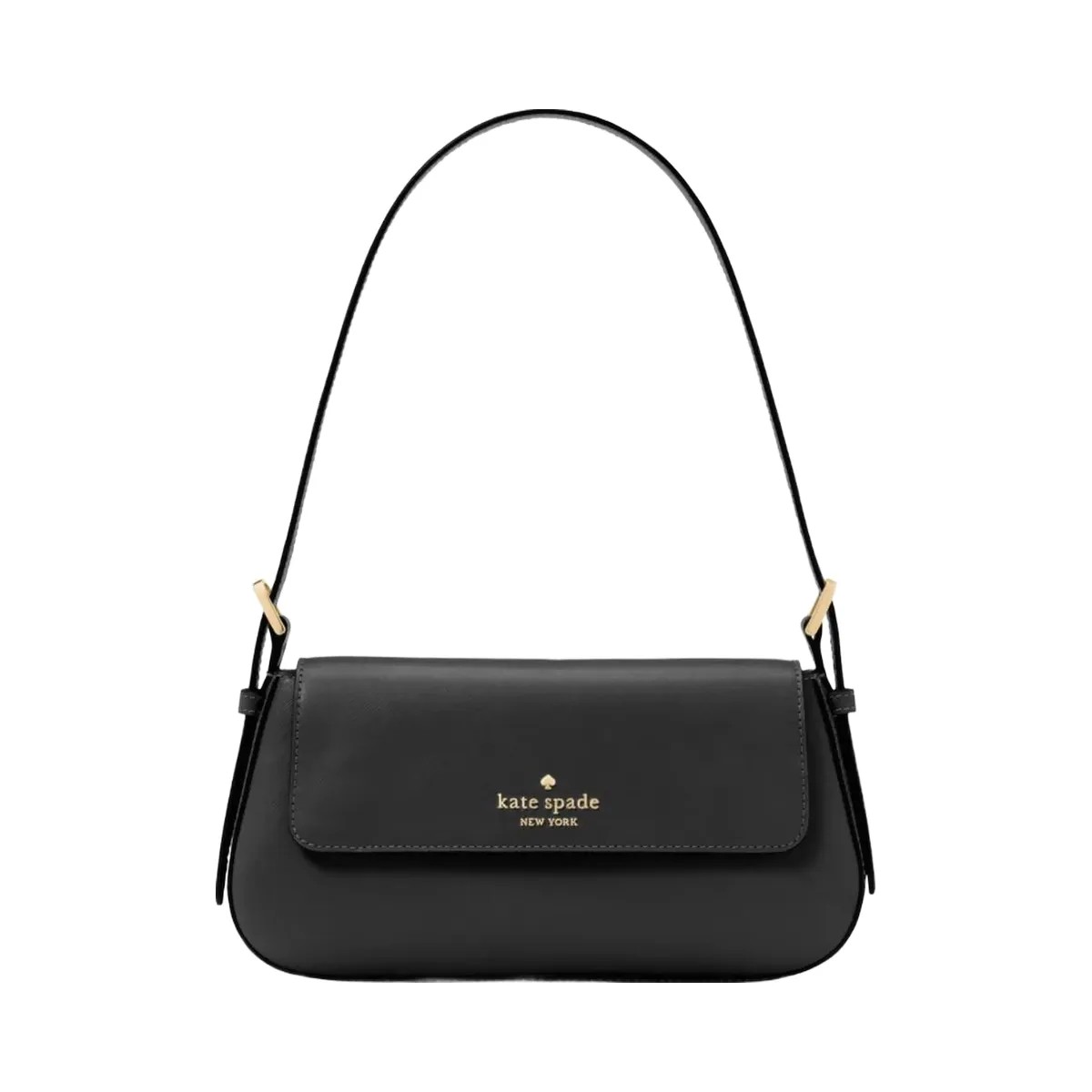 Kate Spade Madison Saffiano Leather Small Flap Shoulder Bag Black - HypeFly India View 1