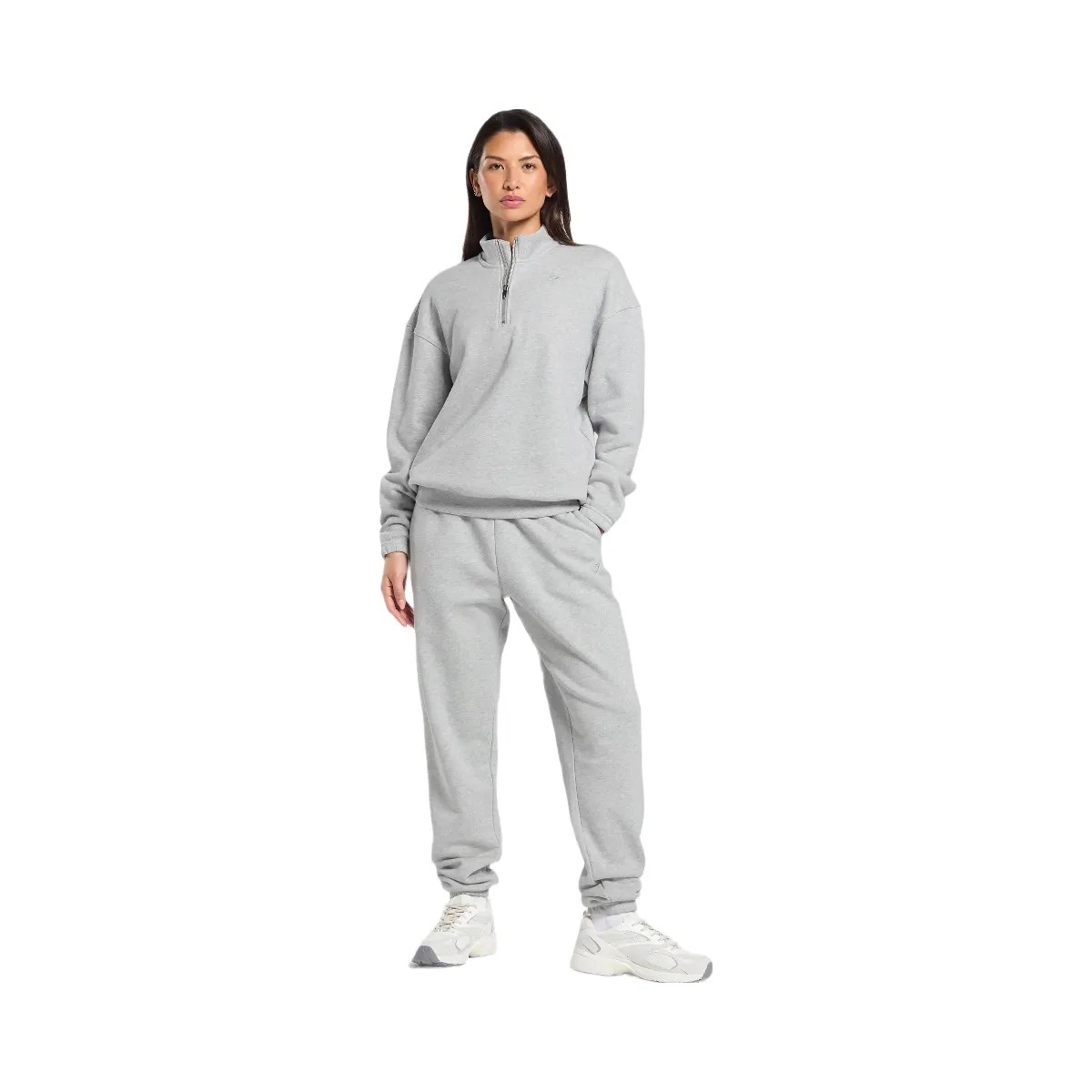 Gymshark Rest Day Sweats 2.0 1/4 Zip Pullover - Light Grey Core Marl - HypeFly India View 4
