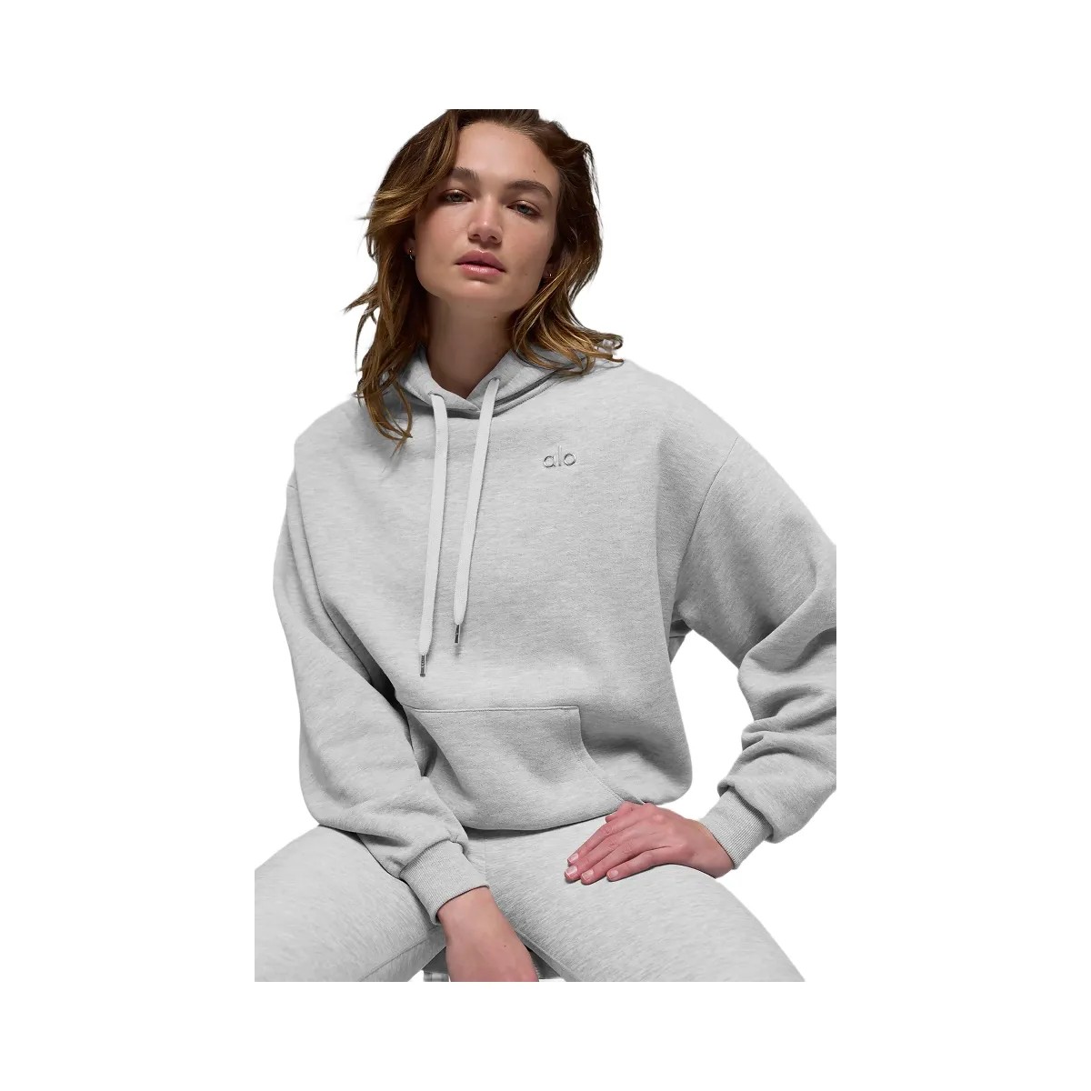 Alo Women's Accolade Hoodie - Athletic Heather Grey - HypeFly India View 1