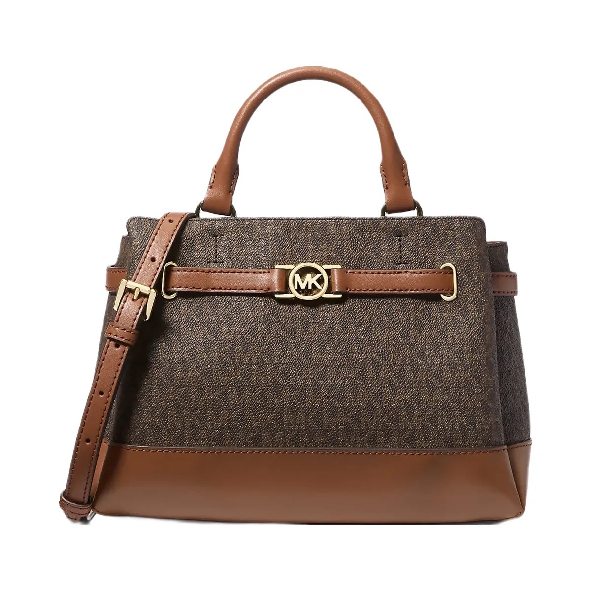 Michael Kors Reed Small Signature Logo Satchel Brown - HypeFly India View 1