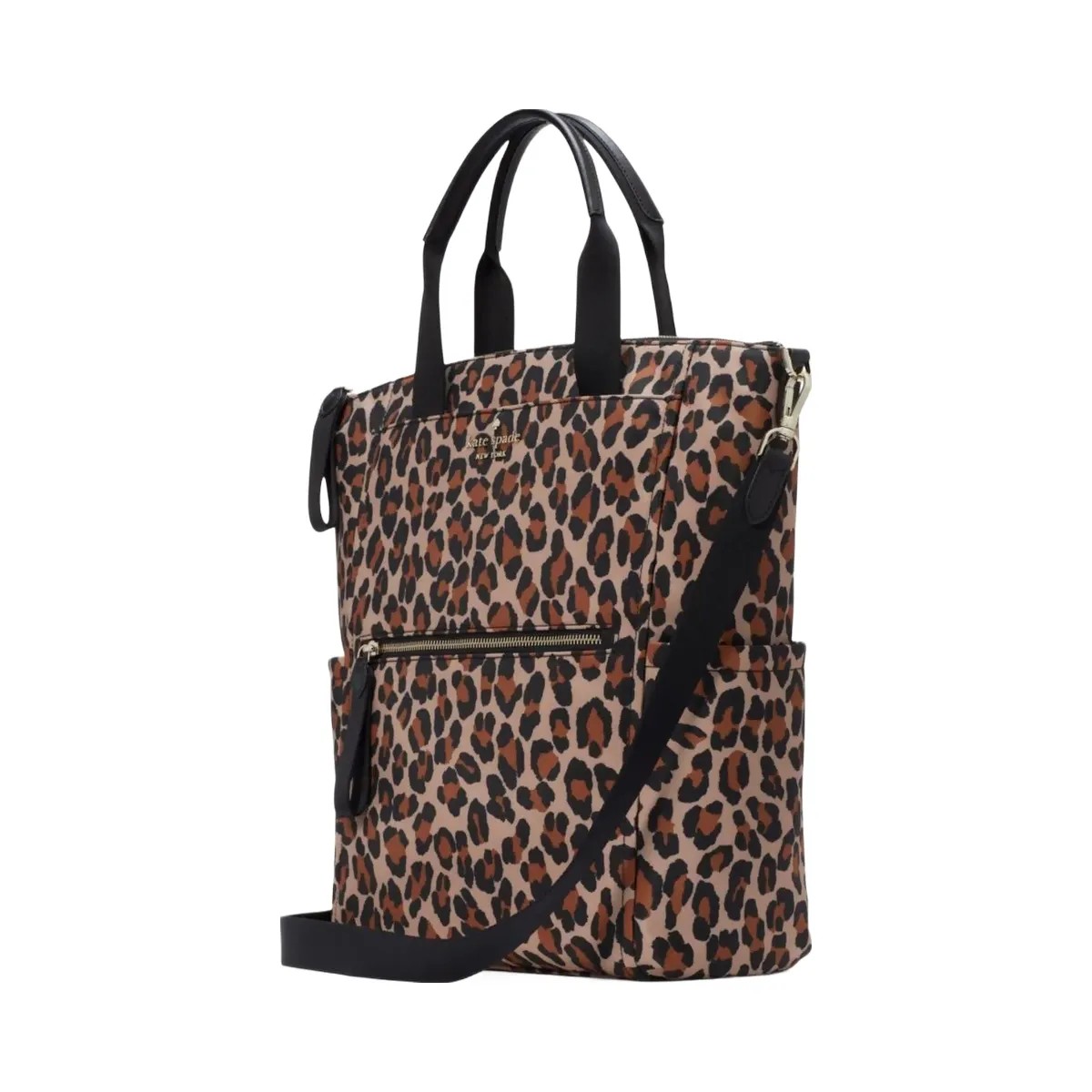 Kate Spade Chelsea Spotted Leopard Large Convertible Backpack Brown Multi - HypeFly India View 4
