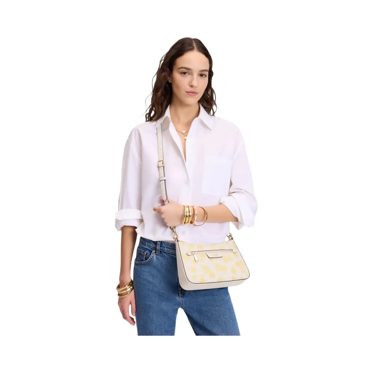Kate Spade Hudson Spring Pansies Convertible Crossbody Yuzu Jam Multi - HypeFly India View 2