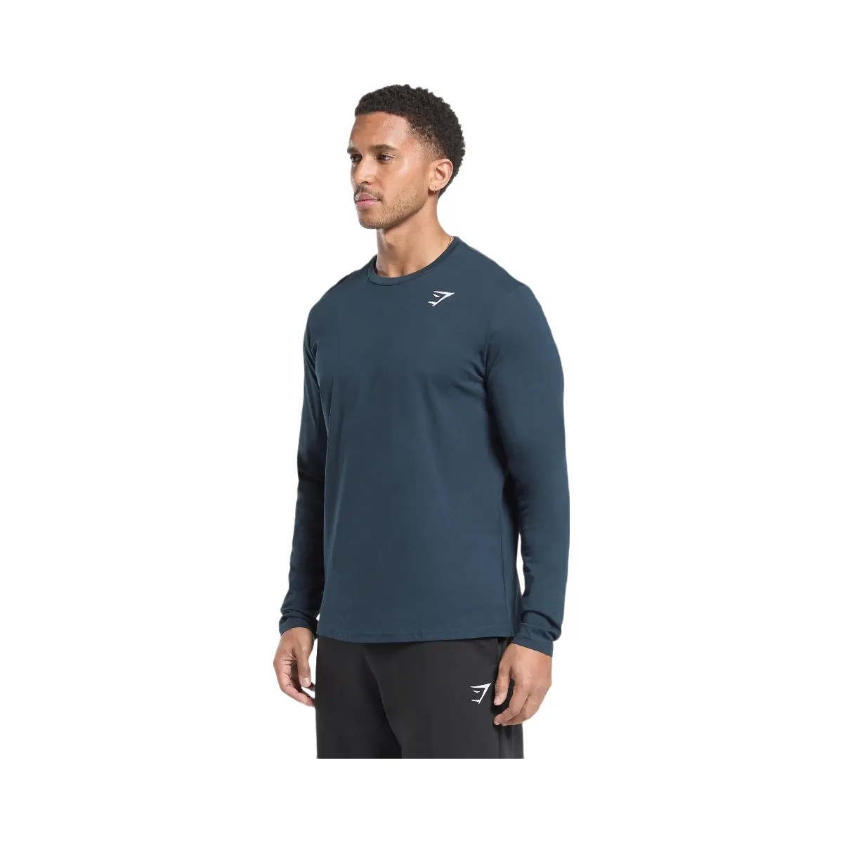 Gymshark Crest Long Sleeve T-Shirt - Navy - HypeFly India View 3