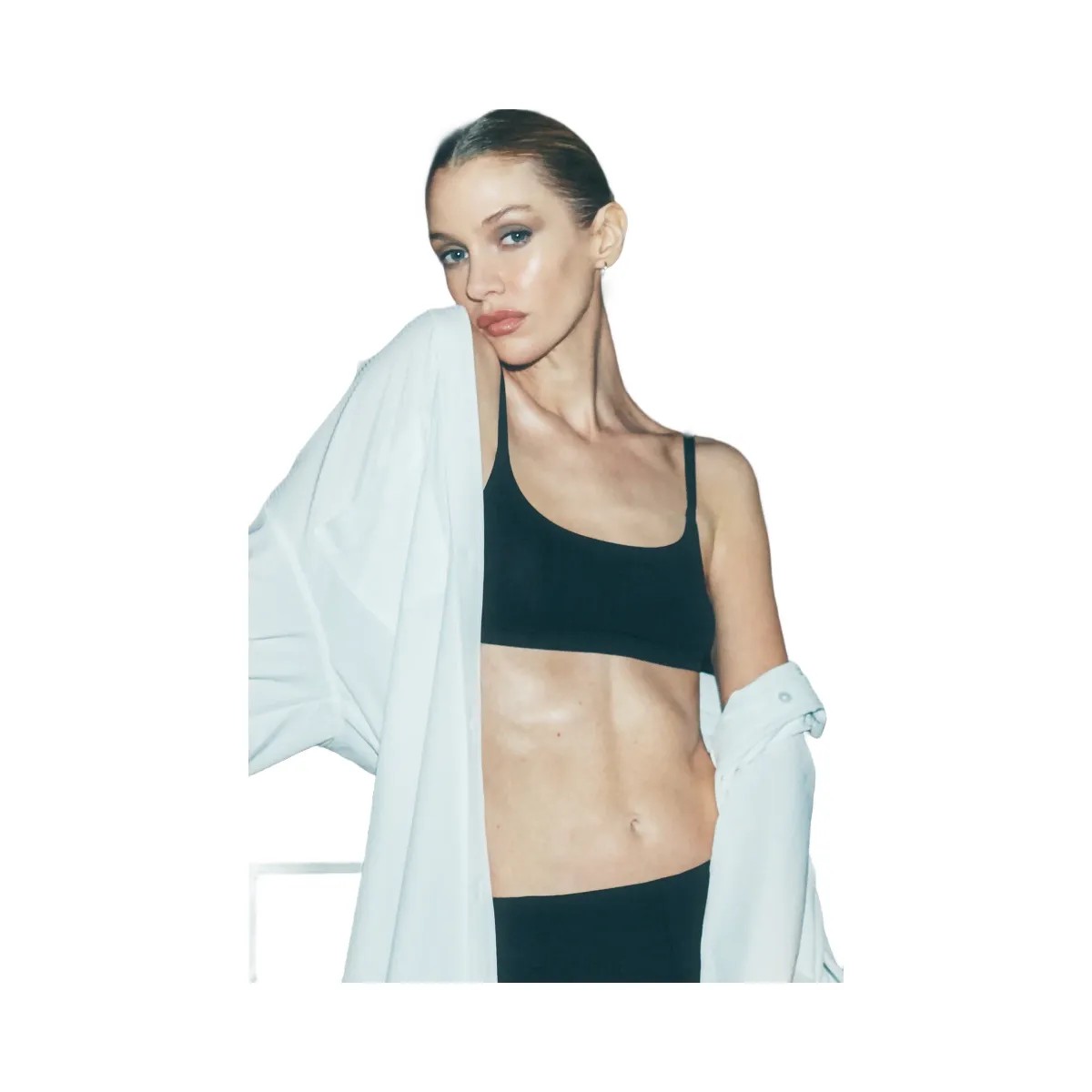 Alo Women's Sheer Glow Bra - Black - HypeFly India View 6