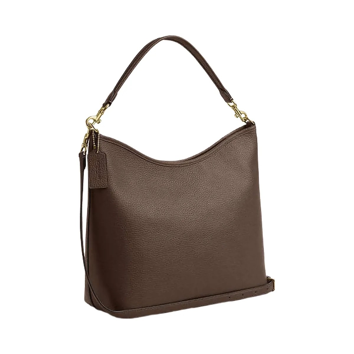 Coach Laurel Large Shoulder Bag Pebbled Leather-Gold-Dark Stone - HypeFly India View 4