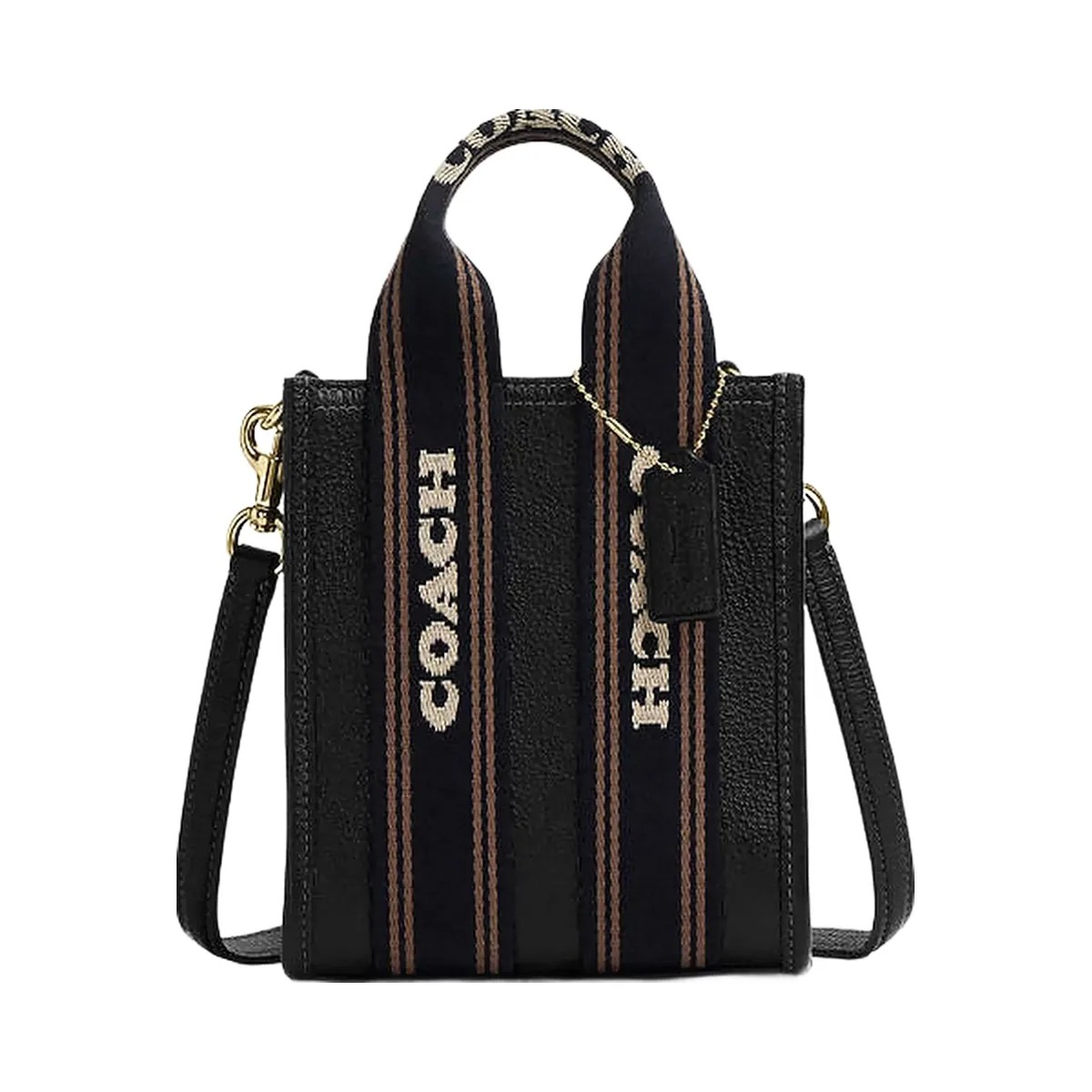 Coach Smith Mini Tote Bag Pebbled Leather-Gold-Black Multi - HypeFly India View 1