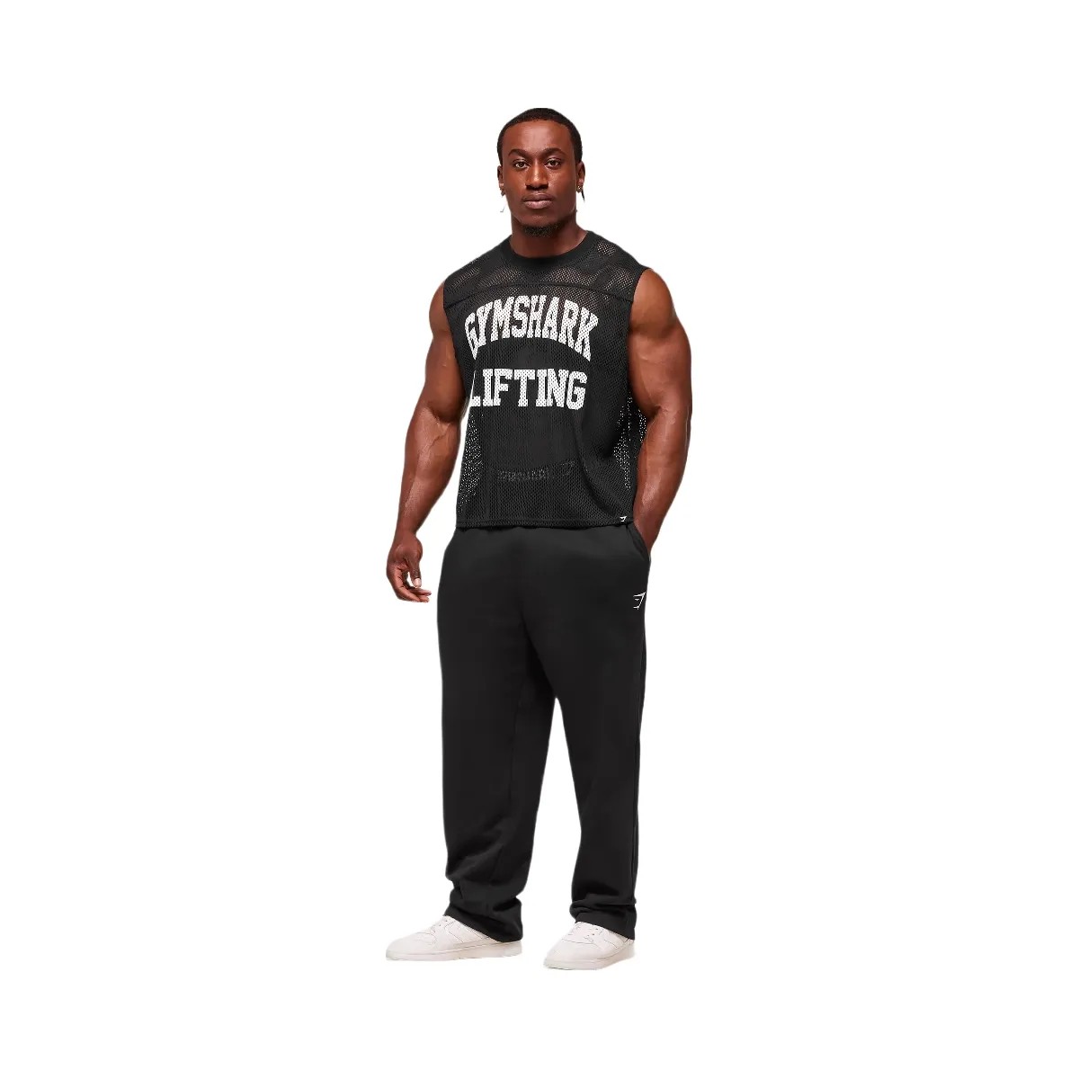 Gymshark Mesh Oversized Tank - Black - HypeFly India View 6