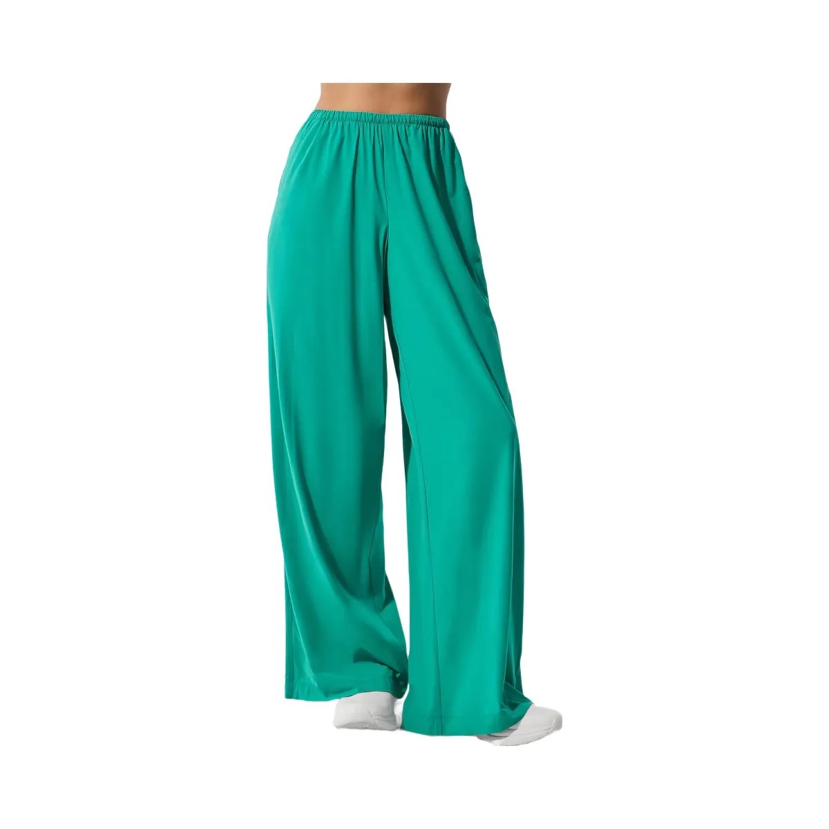 Alo Women's Breezy Wide Leg Pant (Long) - Spruce Green - HypeFly India View 1