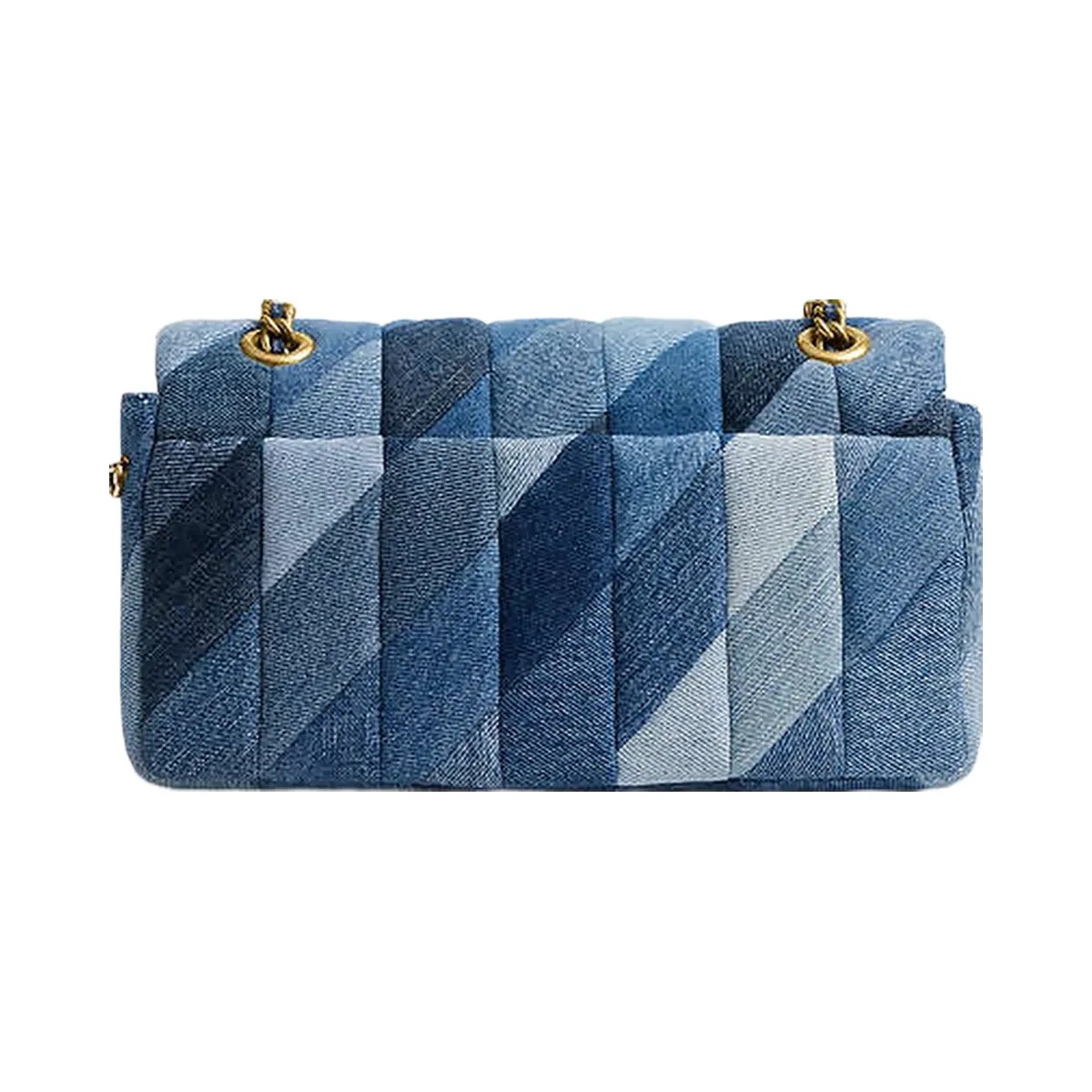 Coach Tabby Shoulder Bag 26 With Patchwork Quilting Denim-Brass-Denim - HypeFly India View 2