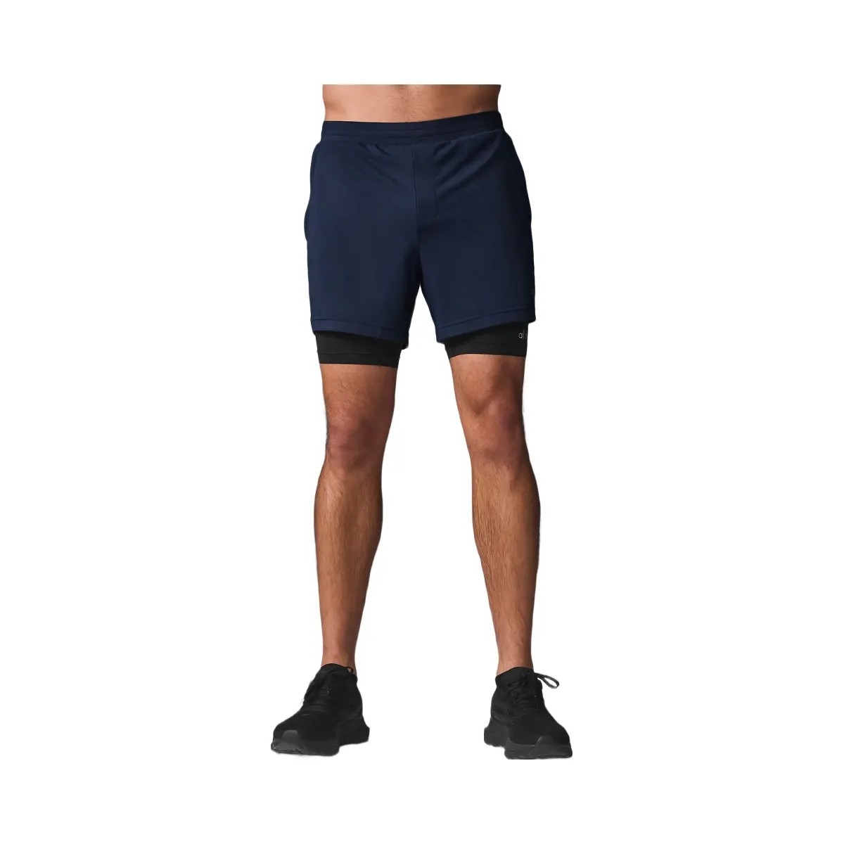 Alo Men's Conquer React 2-In-1 Performance Short - Navy/Black - HypeFly India View 5