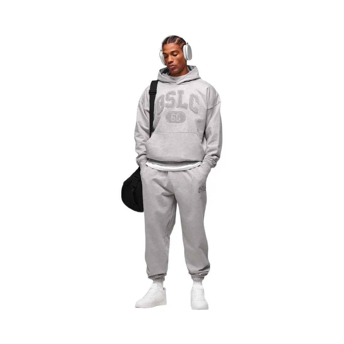 Gymshark GSLC Joggers - Light Grey Core Marl - HypeFly India View 3