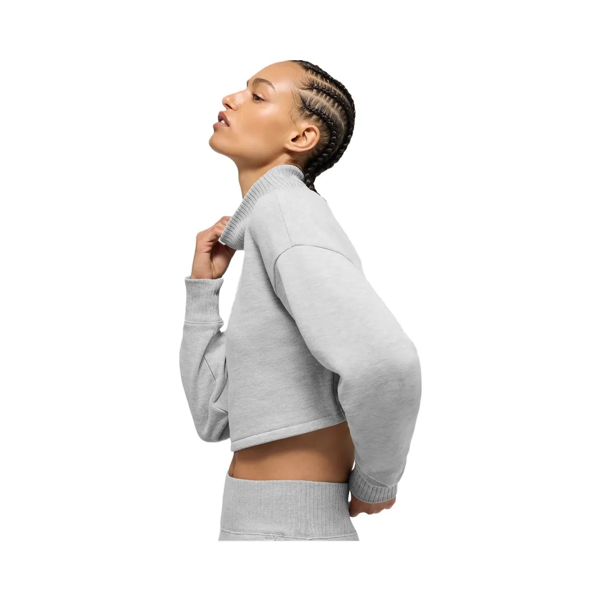 Alo Women's Cropped Serenity Coverup - Athletic Heather Grey - HypeFly India View 2