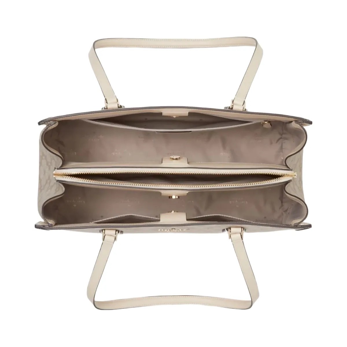 Kate Spade Signature Spade Flower East West Large Laptop Tote Dark Beige Multi - HypeFly India View 3