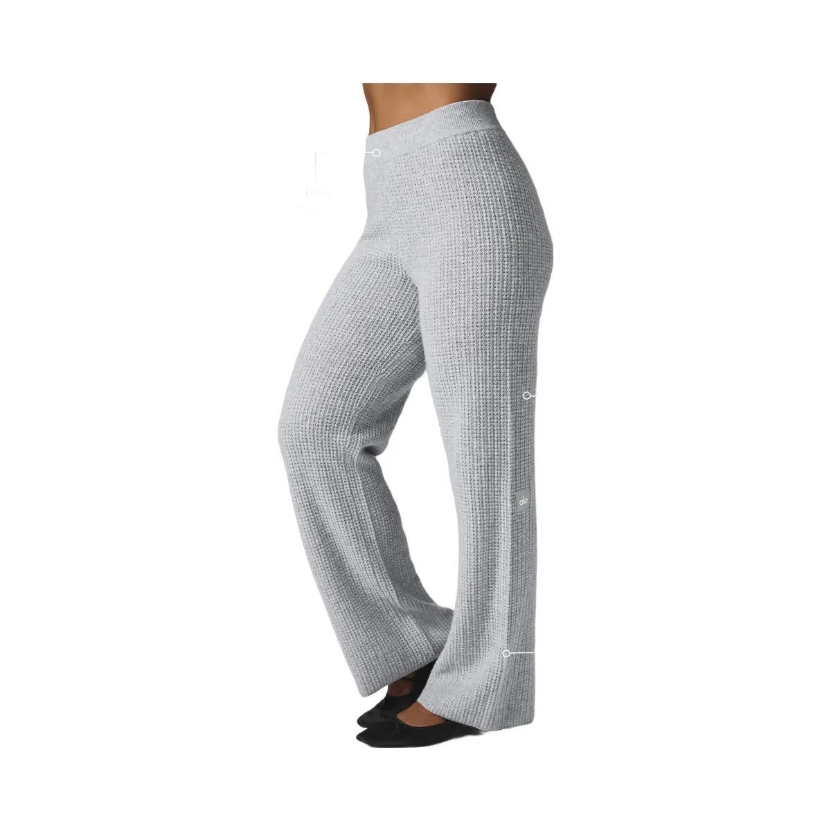 Alo Women's Cashmere High-Waist Plush Waffle Pant - Athletic Heather Grey - HypeFly India View 1