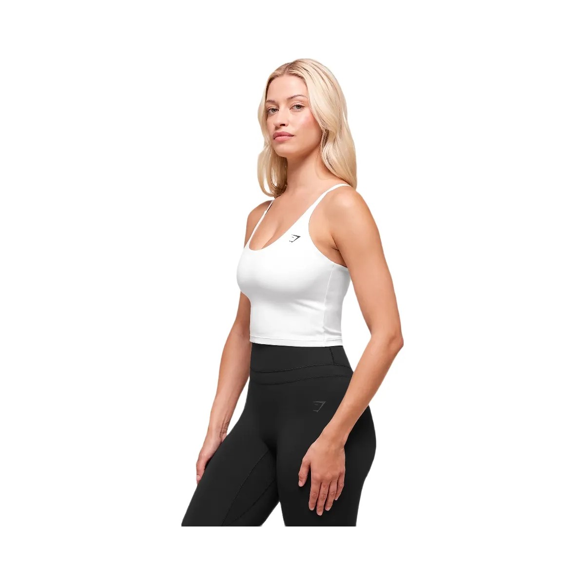 Gymshark Training Cami Tank With Shelf - White - HypeFly India View 3