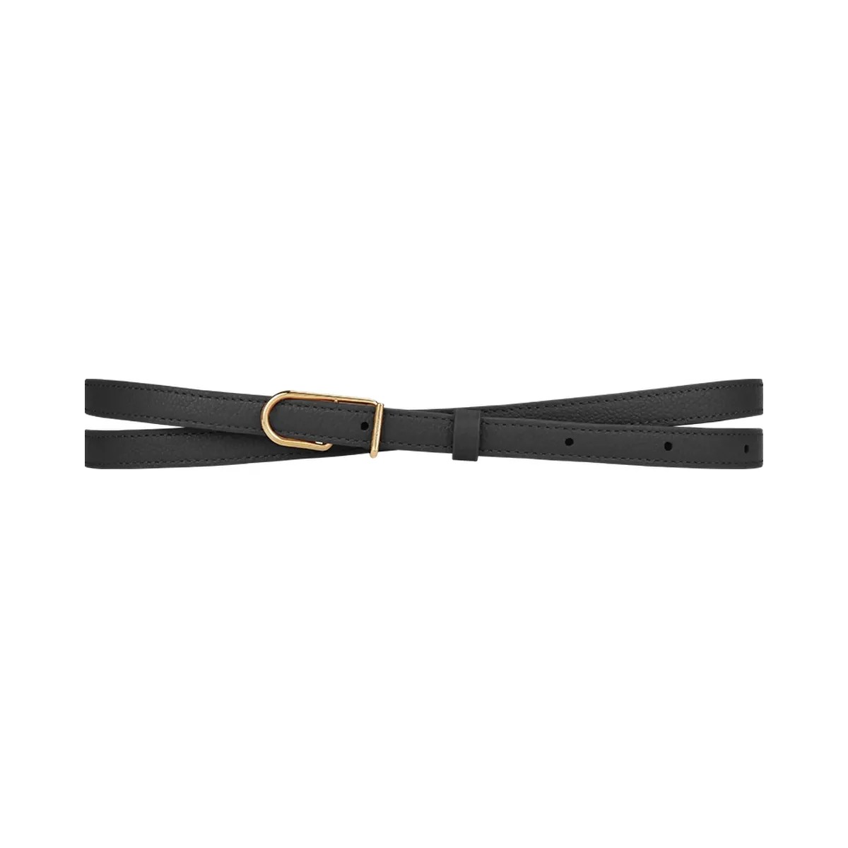 Polene Thin Umi Belt Textured Black - HypeFly India View 1