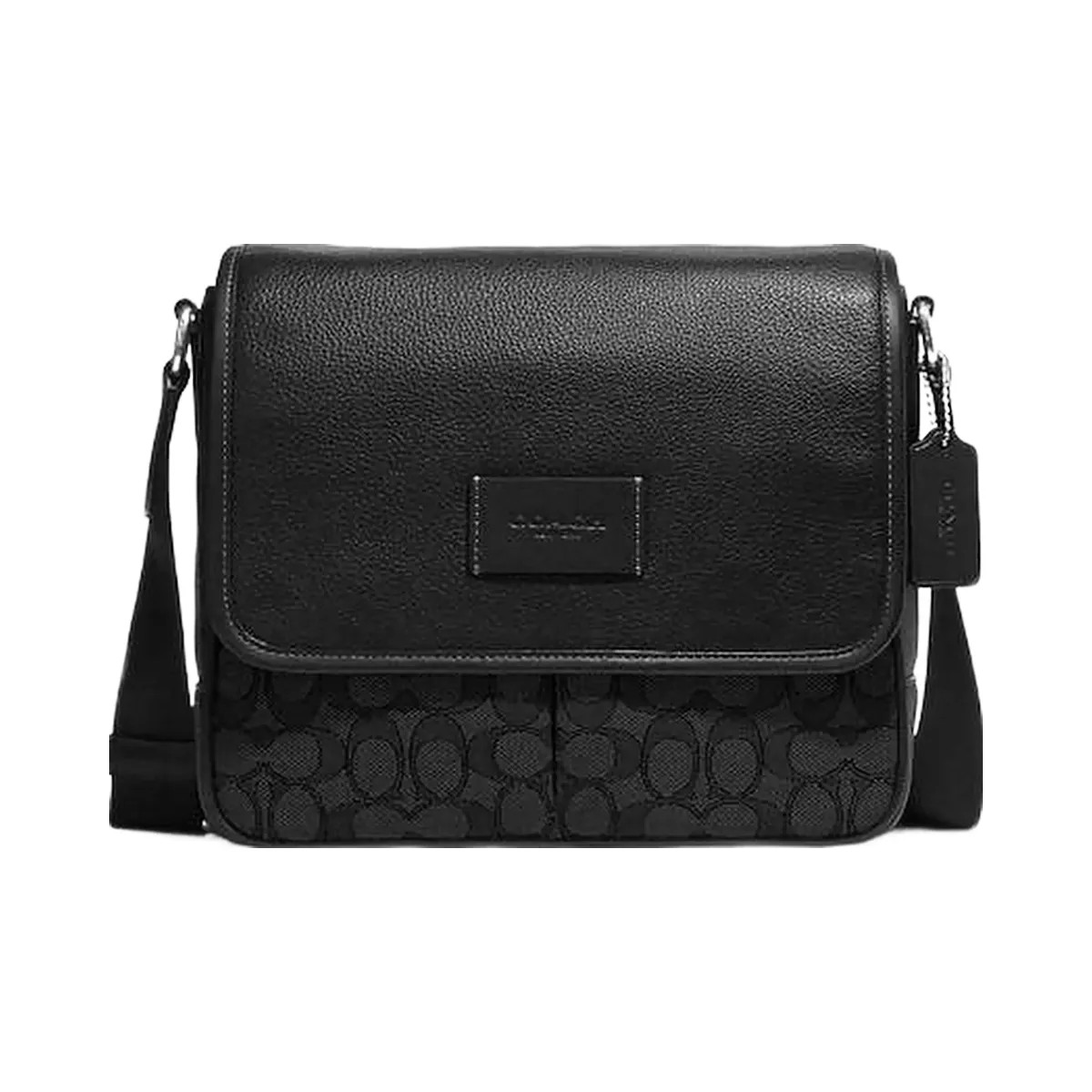 Coach Sprint Map Bag 25 In Signature Jacquard Signature Jacquard-Silver-Charcoal-Black - HypeFly India View 1