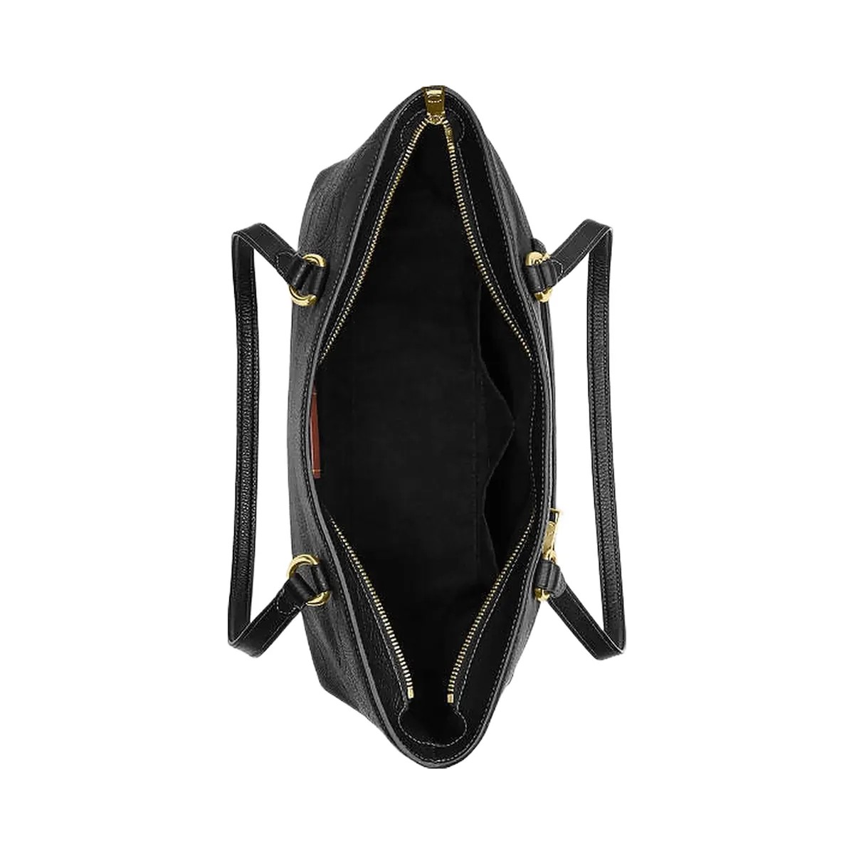 Coach Station Tote Bag In Signature Leather Pebbled Leather-Gold-Black - HypeFly India View 4