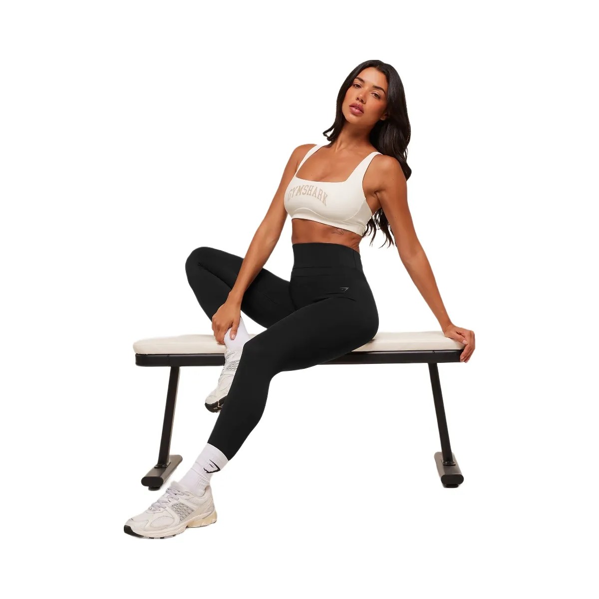 Gymshark Collegiate Sports Bra - Soft White - HypeFly India View 4