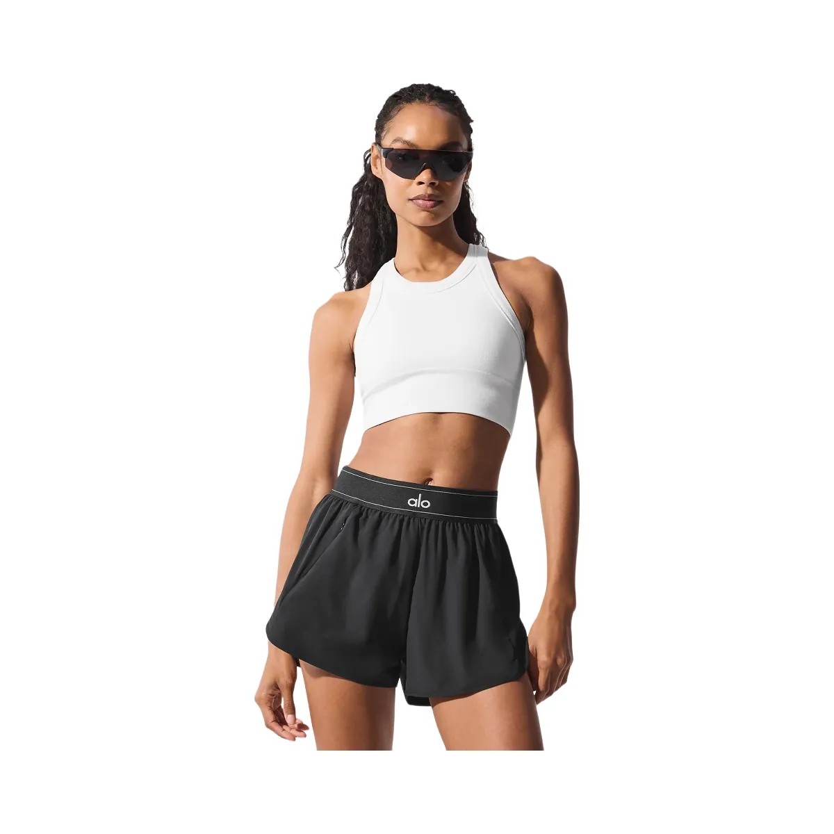 Alo Women's Seamless Delight High Neck Bra - White - HypeFly India View 1